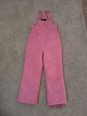 Kids Pink Snow Bib Overalls